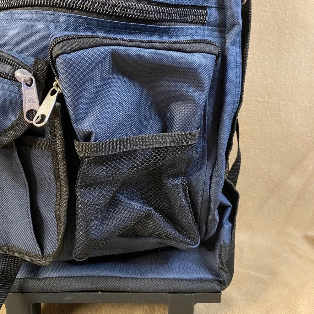 Everest Rolling Backpack Wheeled CarryOn Luggage Travel School Bag Navy Blue EUC - Picture 8 of 10